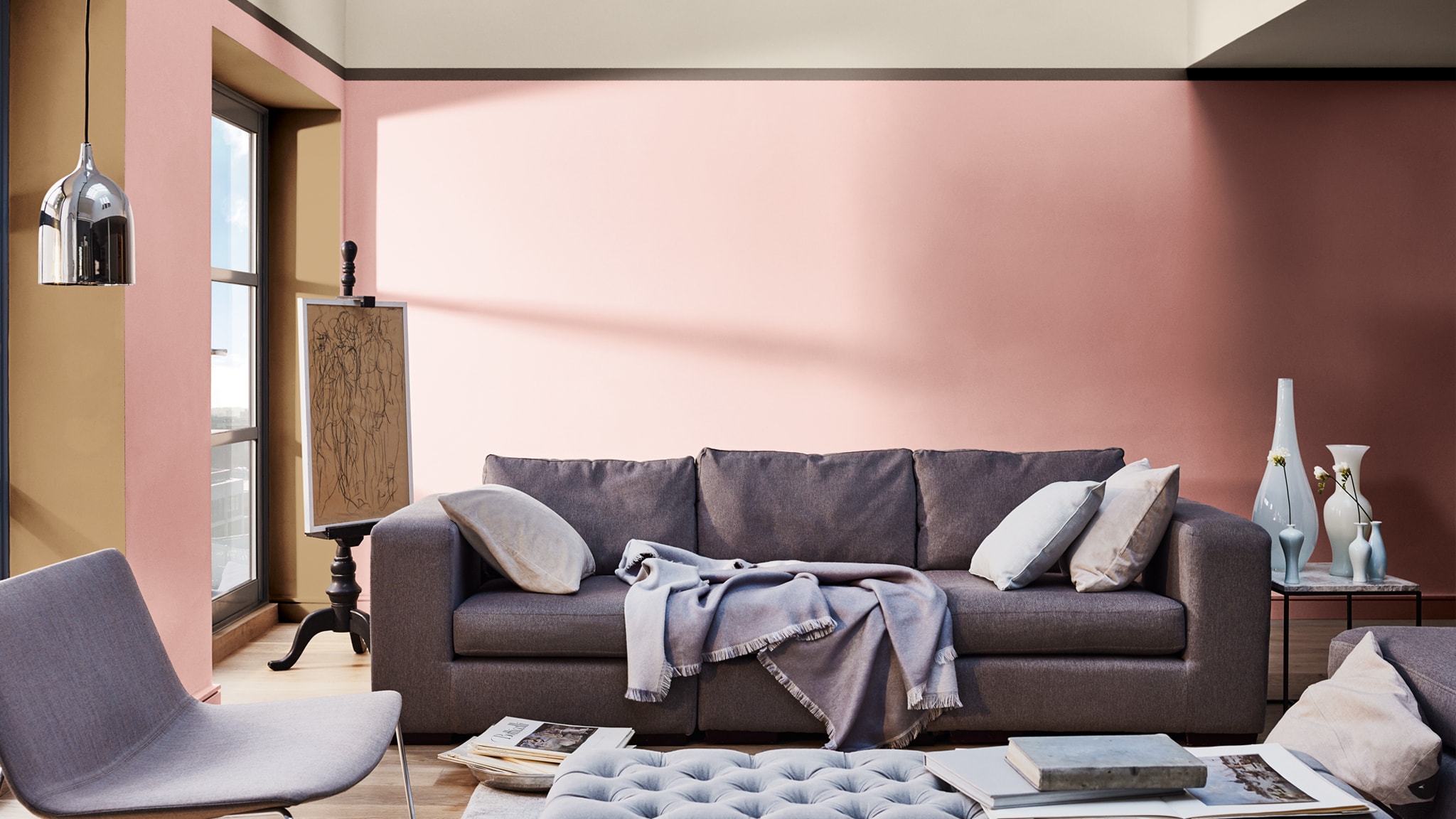 Bảng màu pa-lét của phòng khách tĩnh lặng màu Nâu Mật Ong Nhạt Dulux-Mau-tuong-lai-Mau-chu-dao-nam-2019-Mot-khong-gian-de-mo-mong-Phong-khach-Cam-hung-Viet-nam-02